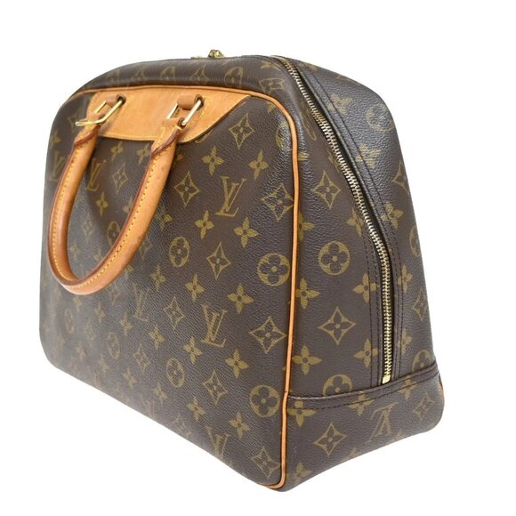 LOUIS VUITTON LV Logo Deauville Hand Bag Monogram Leather Brown M47270 81EE891 - Picture 4 of 16